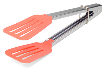 Kitchen tongs isolated close-up