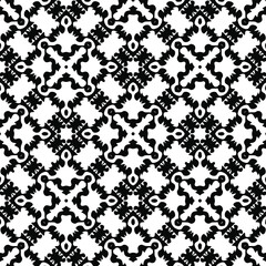 Geometric vector pattern with triangular elements. Seamless abstract ornament for wallpapers and backgrounds. Black and white colors.
