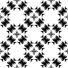 Geometric vector pattern with triangular elements. Seamless abstract ornament for wallpapers and backgrounds. Black and white colors.