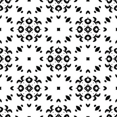 Geometric vector pattern with triangular elements. Seamless abstract ornament for wallpapers and backgrounds. Black and white colors.