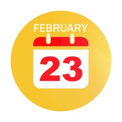 February 23 calendar flat icon