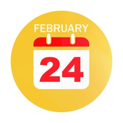 February 24 calendar flat icon