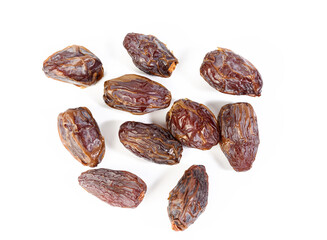 bunch of dried dates isolated on white background