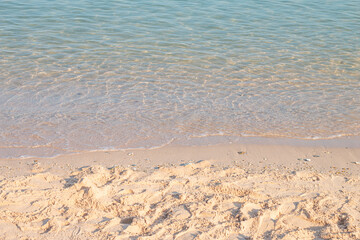 Fototapeta na wymiar Beautiful sandy beach, clear water.