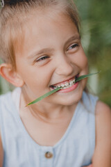 Portrait of a smiling girl 10 years old