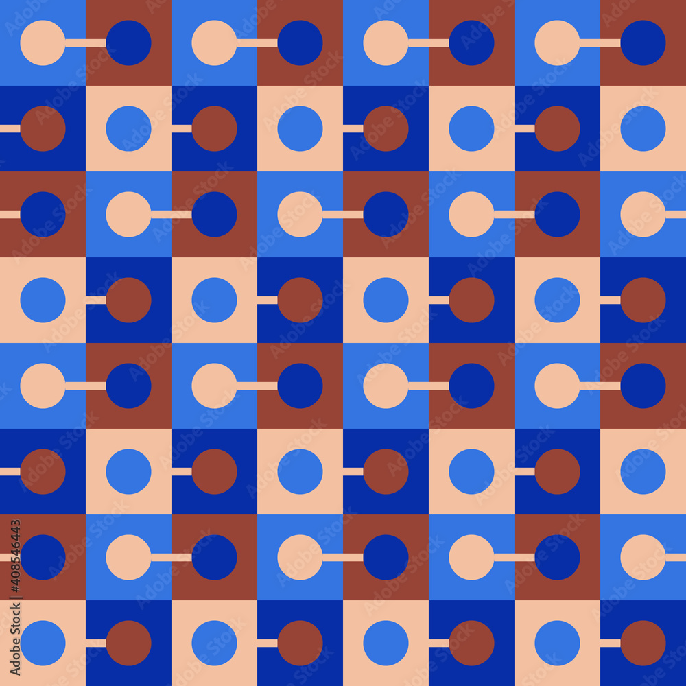 Poster seamless geometric pattern with the image of circles, squares. vector design for web banner, busines