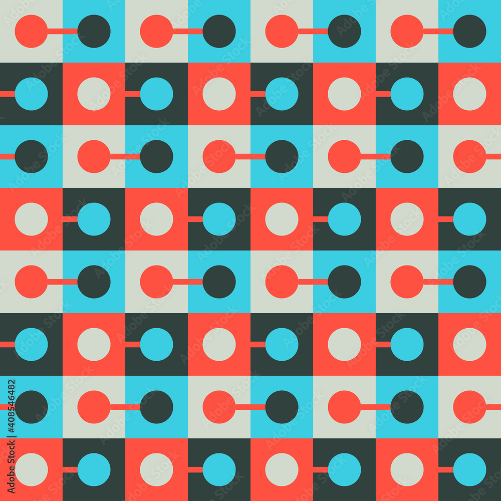 Poster seamless geometric pattern with the image of circles, squares. vector design for web banner, busines