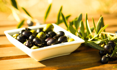 farm olives on table in olive garden
