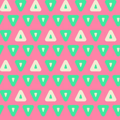 Seamless geometric pattern with the image of triangles, geometric shapes. Vector design for web banner, business presentation, brand package, fabric, print, wallpaper, postcard.