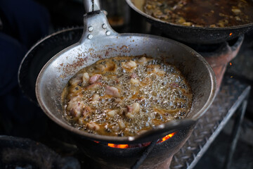 Typical culinary from bantul yogyakarta, named sate klathak and krenyos