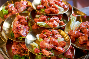 Fresh hot pot dishes, fresh cut ribs