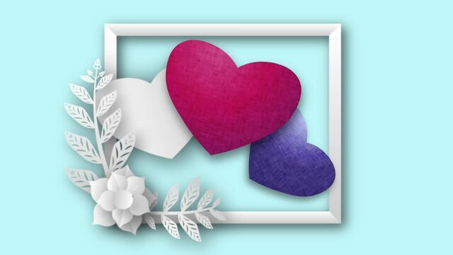 valentine's day, animation paper art