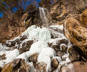 蓼科高原横谷渓谷乙女滝氷瀑