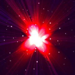 Fototapeta premium red star flash