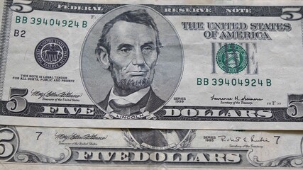 Dollar Bills Cash on a Table Close Up