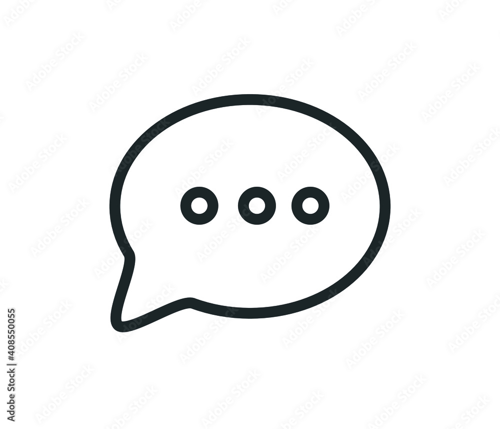 Aufkleber speech bubble interaction icon. vector thin line simple drawing of a dialogue with minimal cartoon b
