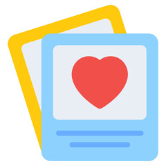 A flat design icon of love cards