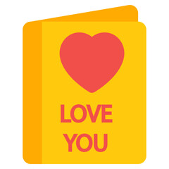 A flat design icon of valentine card