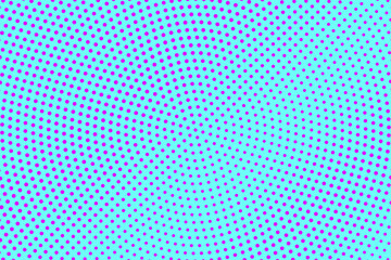 Blue and pink dotted halftone vector background. Subtle halftone digital texture. Faded dotted gradient