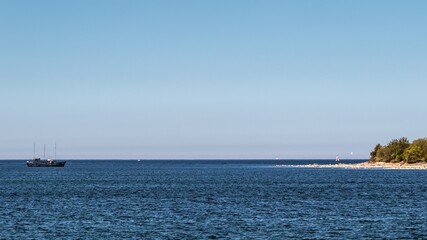 Rocky hill on the seashore