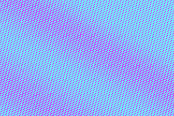 Blue and pink dotted halftone vector background. Subtle halftone digital texture. Faded dotted gradient.