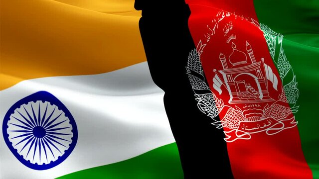 Indian and Afghan flag waving video in wind footage Full HD. Indian vs Afghan flag waving video download. Afghanistan Flag Looping Closeup 1080p Full HD 1920X1080 footage. India Afghan countries flags