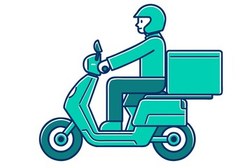 Deliveryman on a motorcycle. Vector illustration.