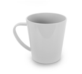 empty mug isolated on white background.
