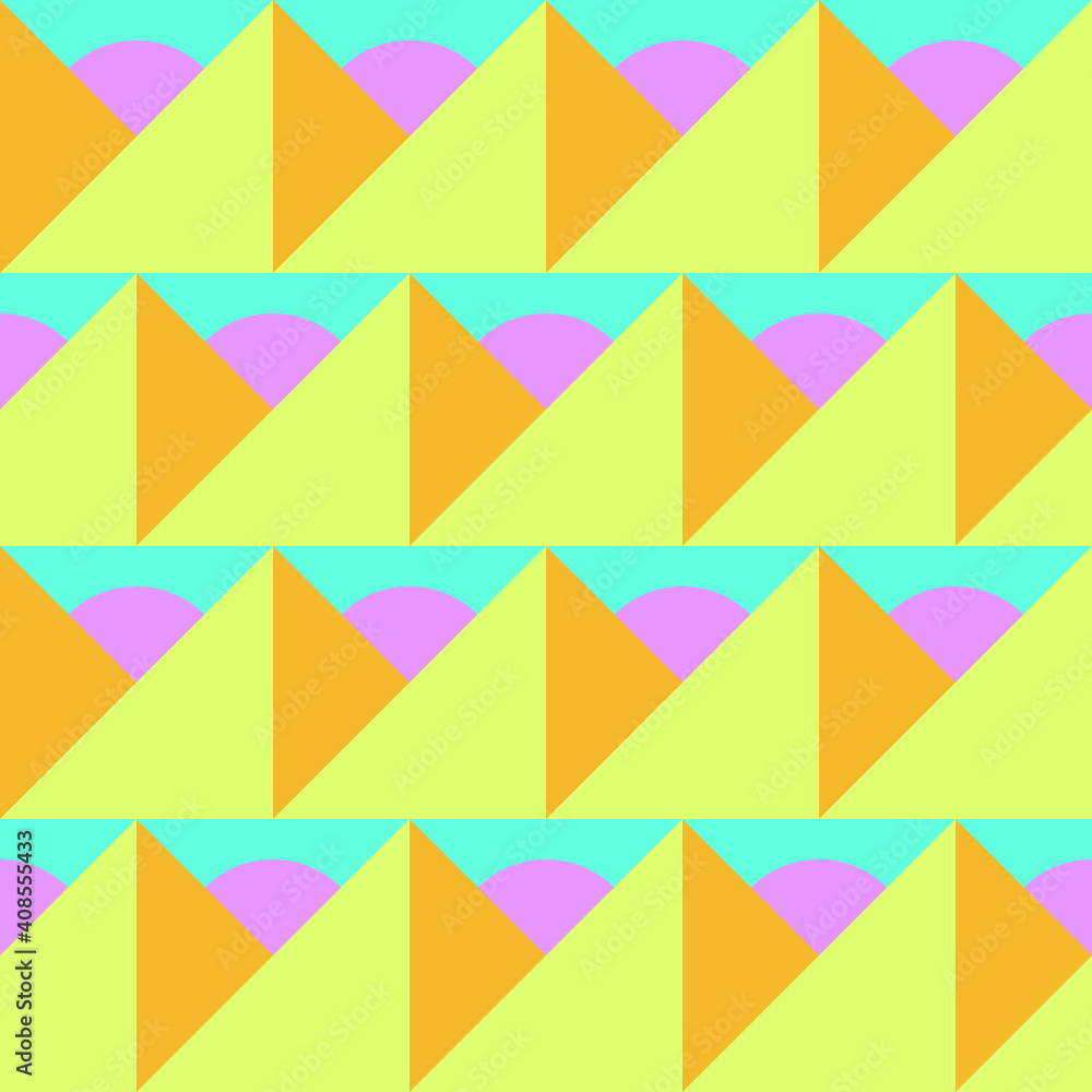 Poster seamless geometric pattern with the image of circles, squares, triangles. vector design for web bann