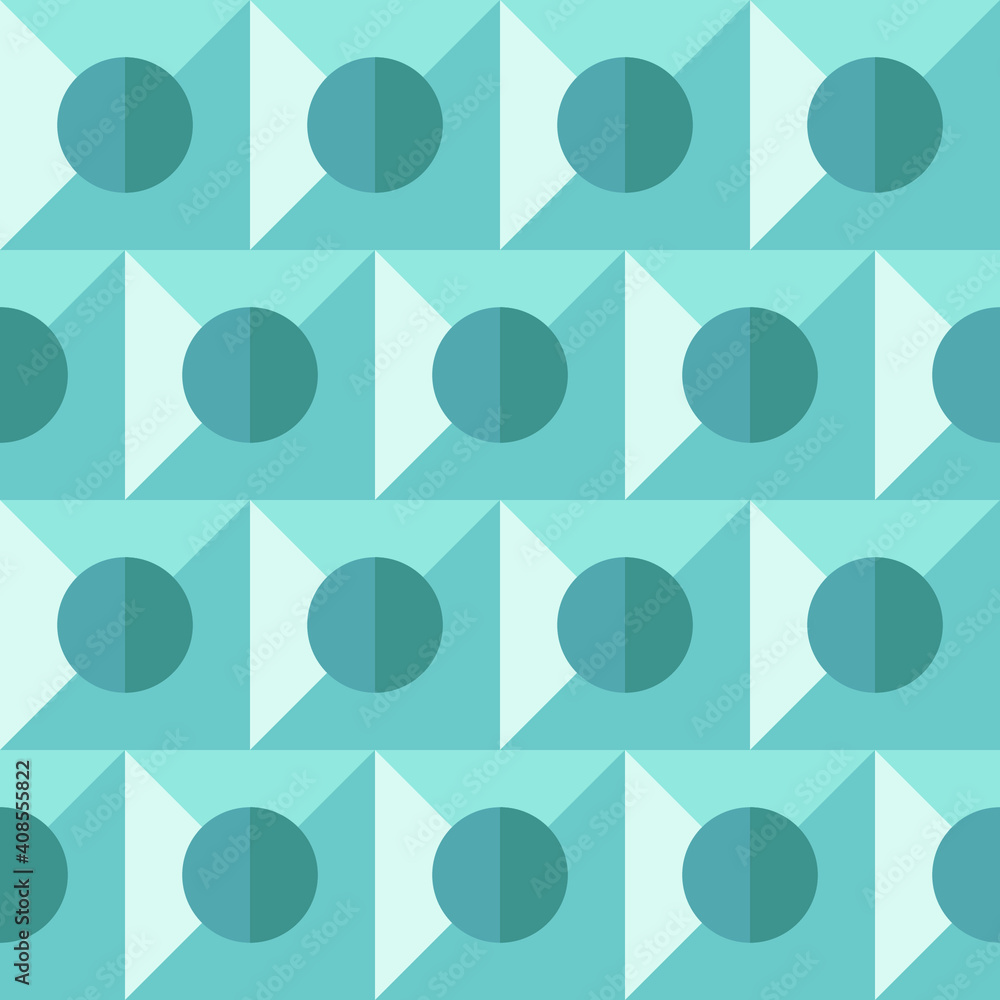 Poster seamless geometric pattern with the image of circles, squares, triangles. vector design for web bann