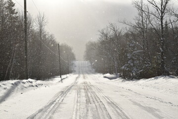 The carr&eacute; lake path in winter, Sainte-Apolline, Qu&eacute;bec