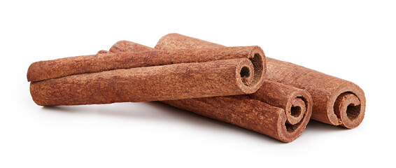 Cinnamon sticks isolated on white background