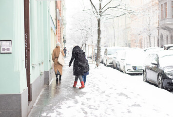 Prague January 2021 covered in snow
