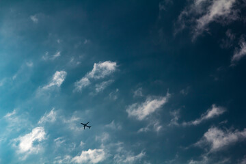 airplane fly in the sky for background