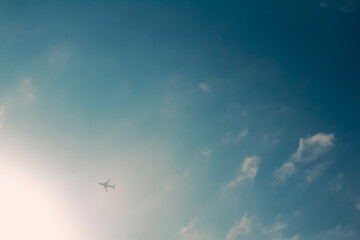 airplane fly in the sky for background