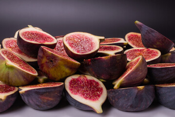 Tasty figs background. Top view.