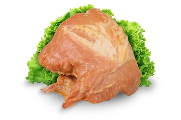 Fresh ham isolated on white background