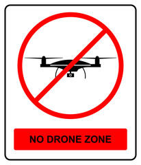 No drone zone vector sign isolated on white background