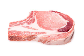 Raw pork isolated on white background.