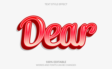 Editable text effect, Dear text style