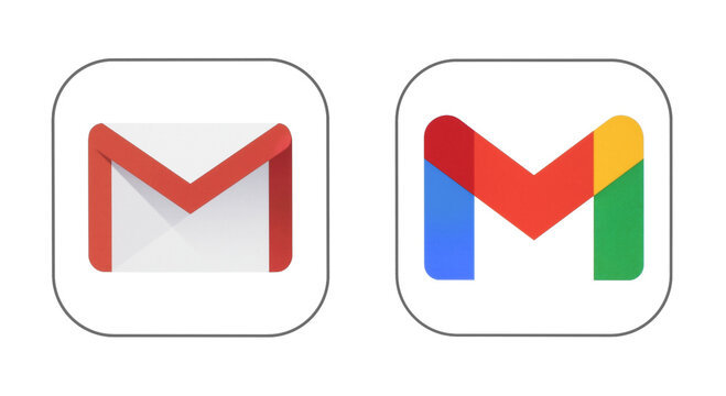 Google Mail service - GMail old and new icons