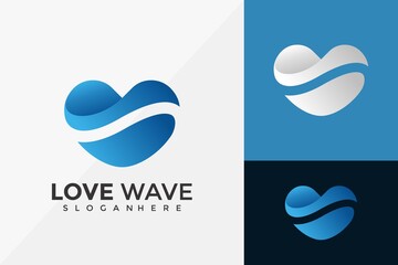 Love Wave Logo Design, Brand Identity Logos Designs Vector Illustration Template