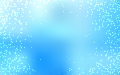 Light BLUE vector background with galaxy stars.