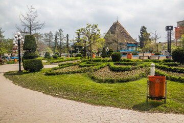 View of a park in Lahijan, Gilan province, Iran