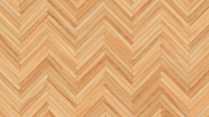 Wooden wall background. Light wood pattern. Modern wood template. Herringbone parquet. 3d illustration.