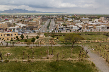 Fototapeta na wymiar Aerial view of Soltaniyeh town in Zanjan province, Iran