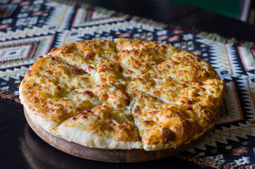 Georgian traditional food Khachapuri, Cheese and bread.