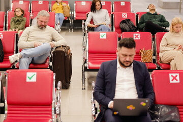 People waiting for departure
