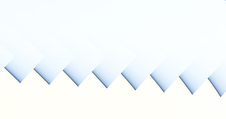 Render with simple bright blue slanted rectangles on light white