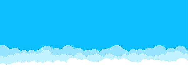 Blue sky with white clouds layers. Sky with clouds background banner template. Stock vector